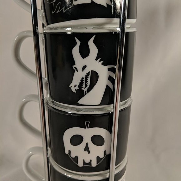 Disney Villains Stackable Coffee Mug Cups Tower Complete Set of 4 NEW Cruella - Picture 16 of 16